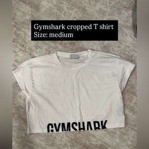 Gymshark White Crop Tee with Black Logo